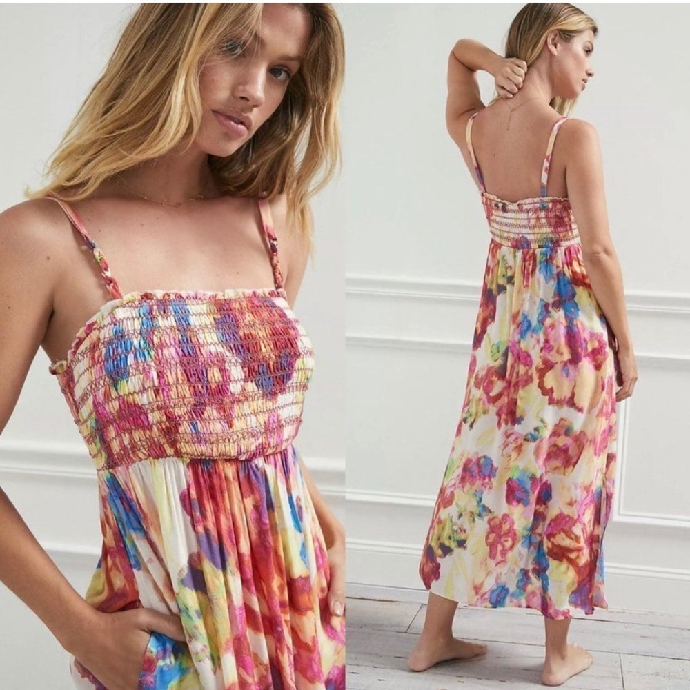 Gorgeous colorful ANTHROPOLOGIE Zinnia Midi dress